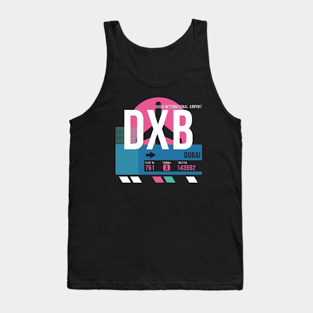 Dubai (DXB) Airport Code Baggage Tag Tank Top by SLAG_Creative